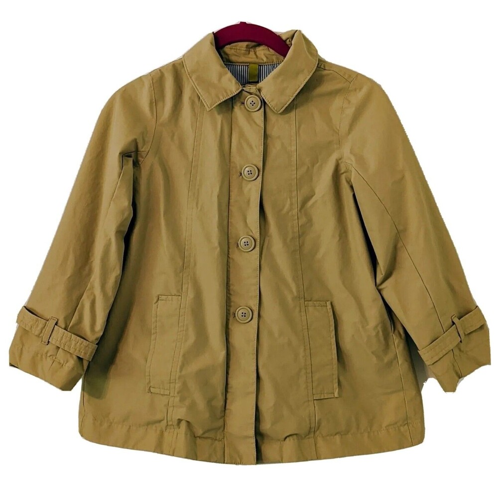 Lands' End Kids Beige Jacket Raincoat Outerwear Size Large 6x Style